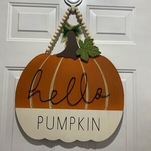 Hello Pumpkin Wooden Door/Wall Decor